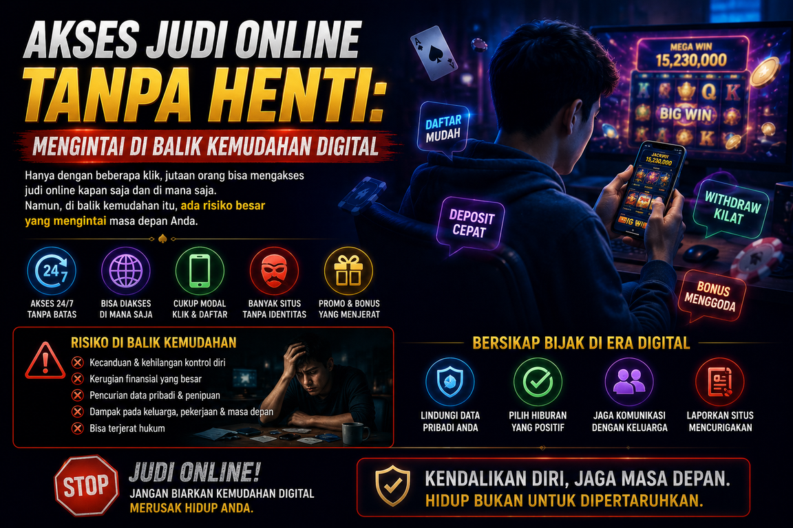 Akses Judi Online Tanpa Henti: Mengintai di Balik Kemudahan Digital