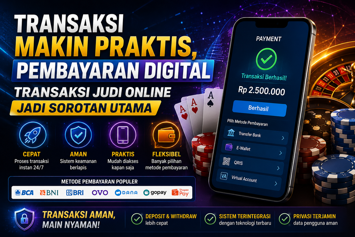 Transaksi Makin Praktis, Pembayaran Digital Transaksi Judi Online Jadi Sorotan Utama